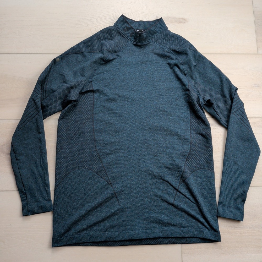 Under Armour Shirt Mens L Rush Coldgear Mock Neck Celliant Long Sleeve Recovery